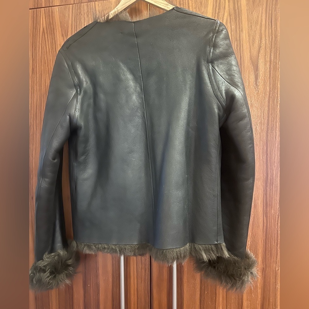 Balenciaga Black/Brown Lambskin Fur Shearling Jacket - Picture 2 of 5